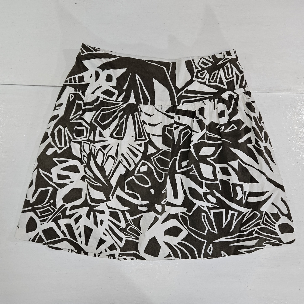 Lauren Ralph Lauren green print midi skirt women's size 6